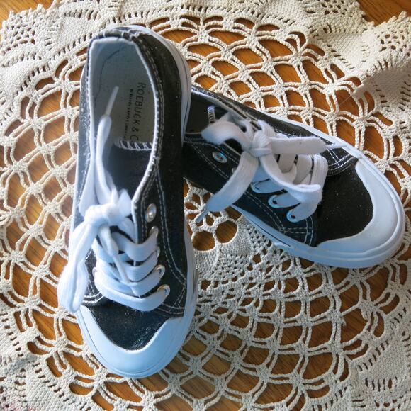 ROEBUCK and Co Maisy Tennis Shoes Sneakers Youth Size 13M Black Sparkles Low Top - Picture 2 of 5